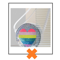 zilveren paillettentas hartje